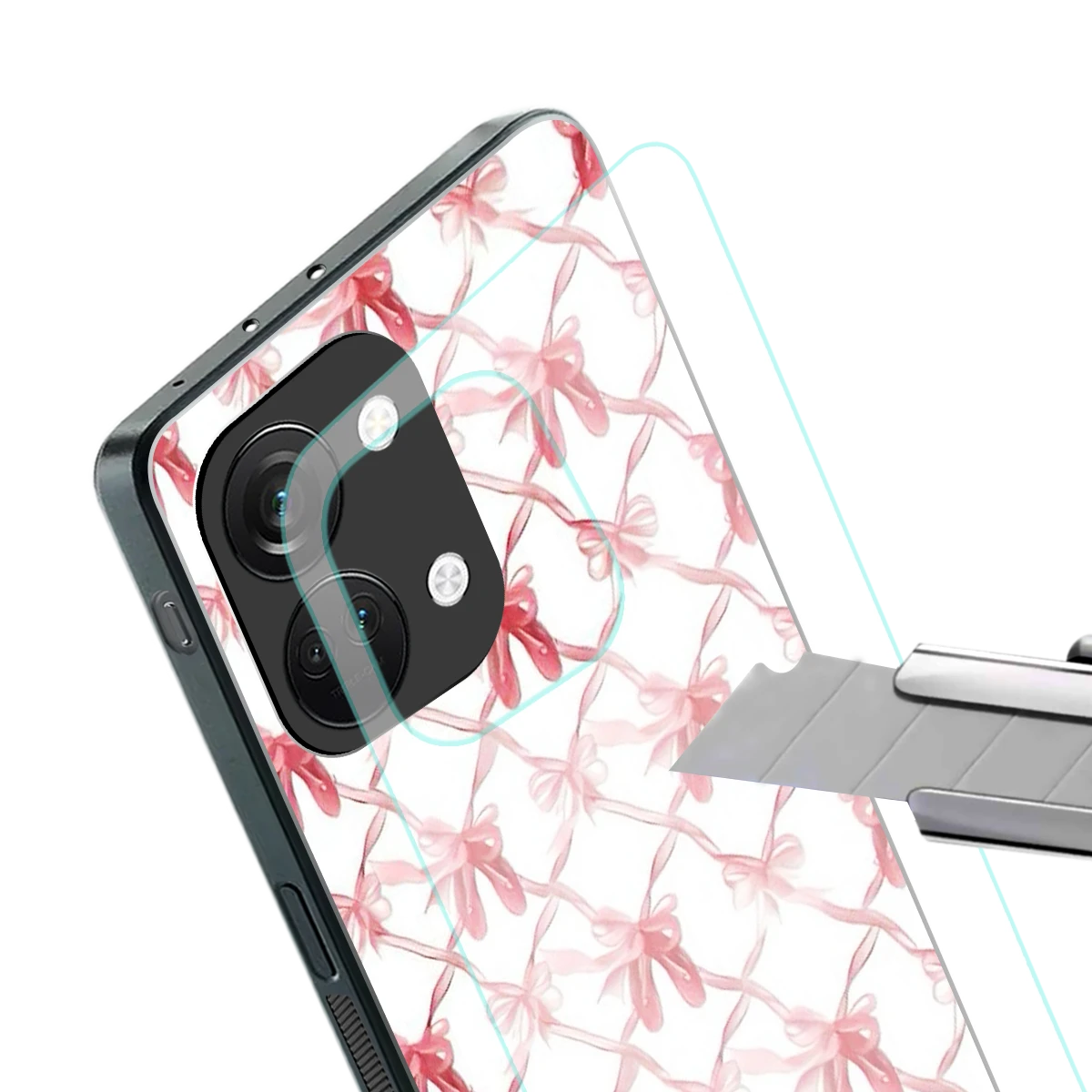 Bow Ribbon stylish phone case for oneplus nord 3 | glossy glass and slim fit