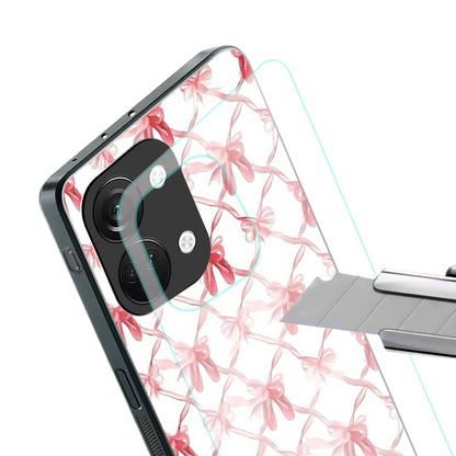 Bow Ribbon stylish phone case for oneplus nord 3 | glossy glass and slim fit