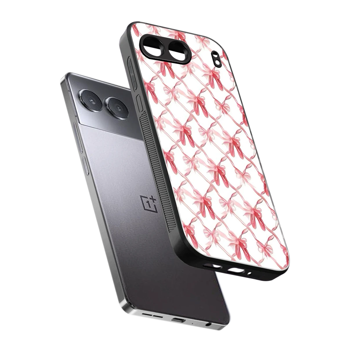 Bow Ribbon sleek oneplus nord 4 cover with tempered glass back and TPU edges