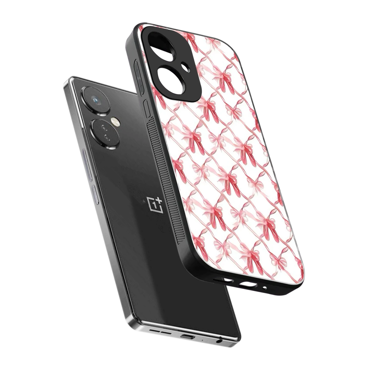 Bow Ribbon sleek oneplus nord ce 3 cover with tempered glass back and TPU edges