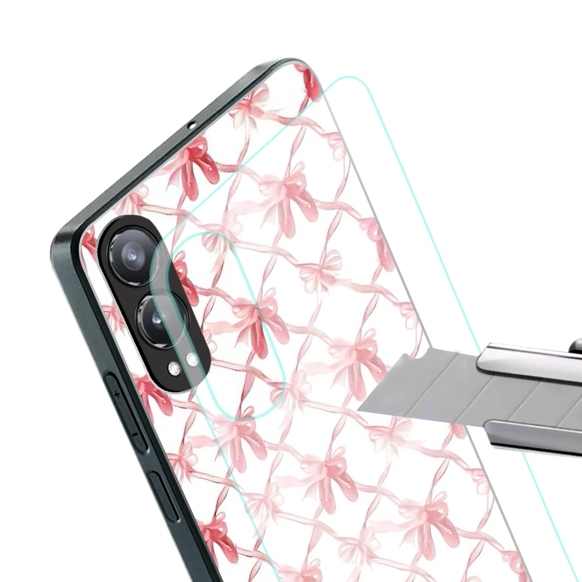 Bow Ribbon stylish phone case for oneplus nord ce 4 lite | glossy glass and slim fit