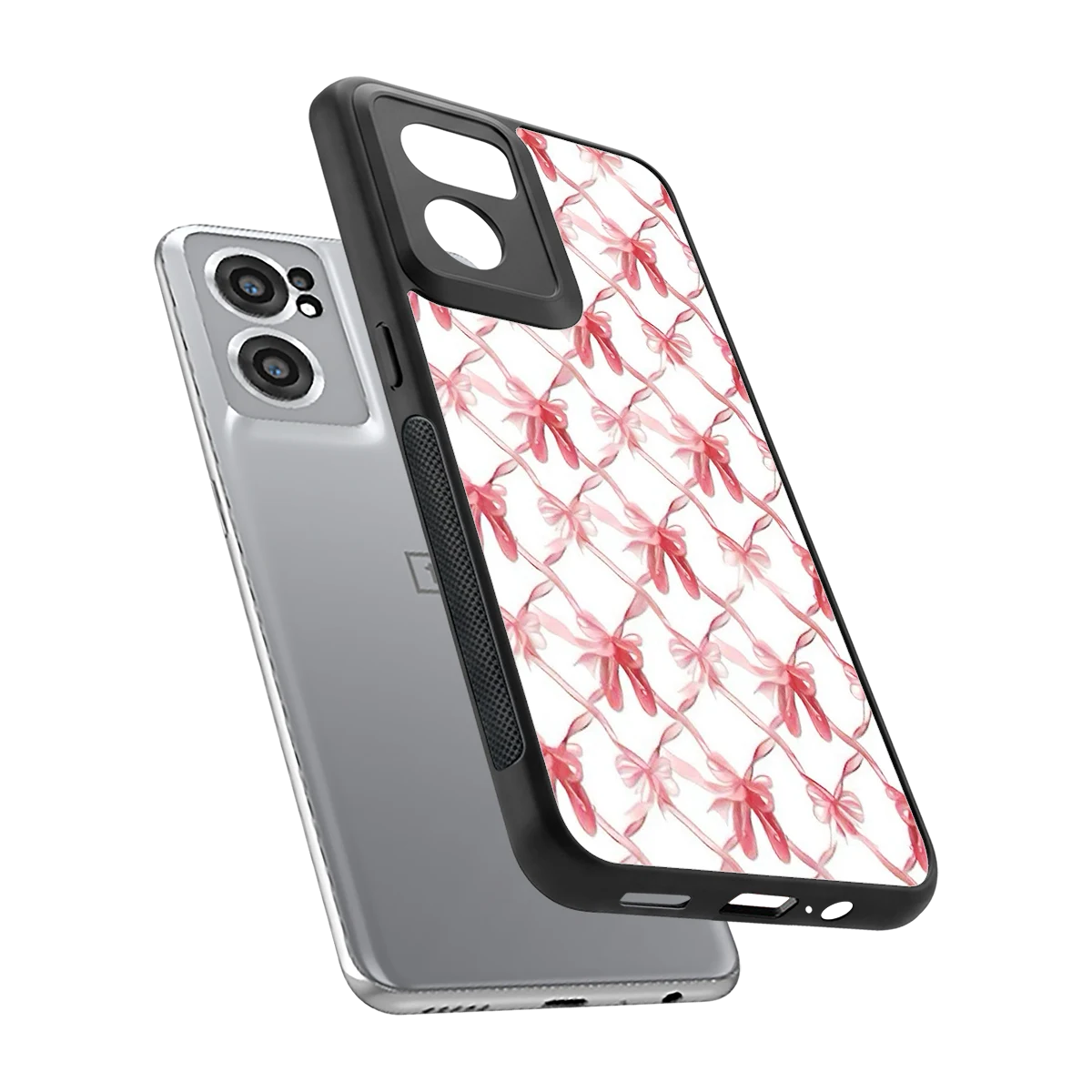Bow Ribbon sleek oneplus nord ce 2 cover with tempered glass back and TPU edges
