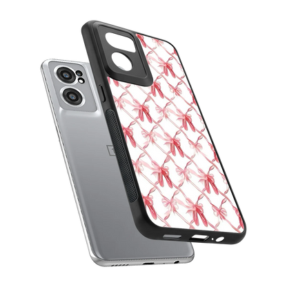 Bow Ribbon sleek oneplus nord ce 2 cover with tempered glass back and TPU edges