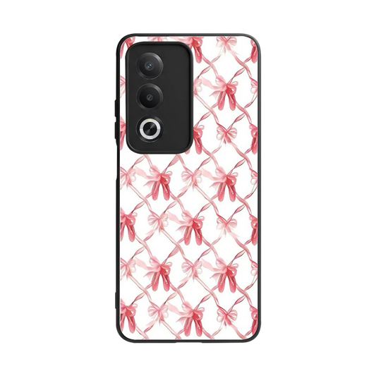 Bow Ribbon back phone cover | glass case for oppo a3 pro
