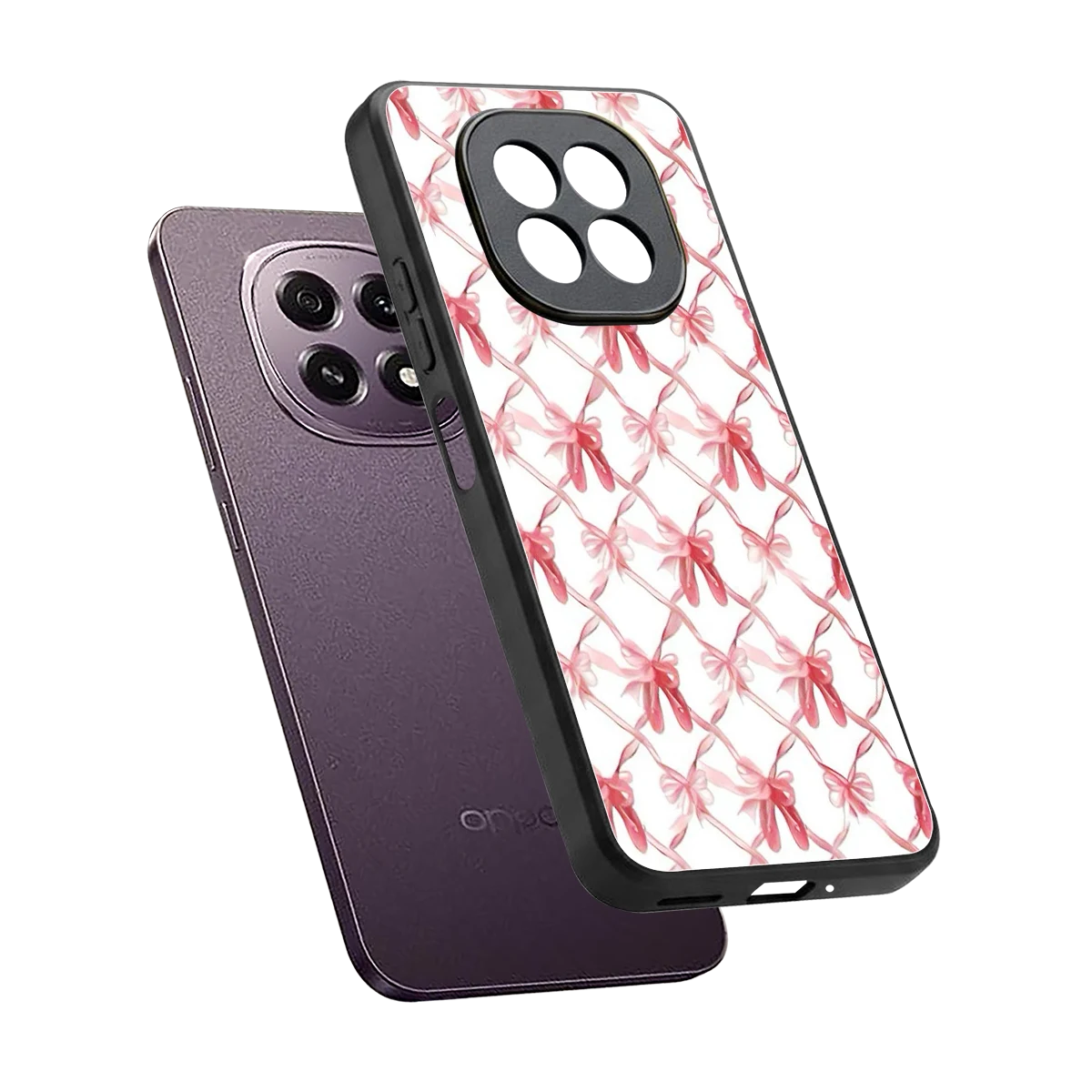 Bow Ribbon sleek oppo f29 5g cover with tempered glass back and TPU edges