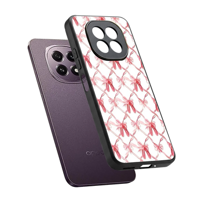 Bow Ribbon sleek oppo f29 5g cover with tempered glass back and TPU edges