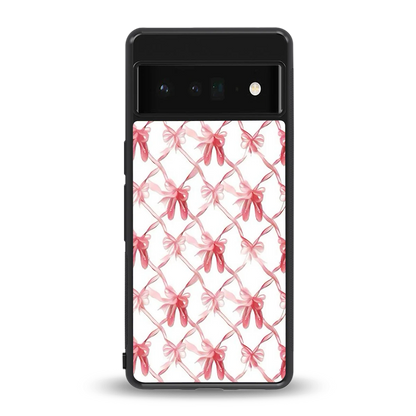 Bow Ribbon back phone cover | glass case for google pixel 6 pro