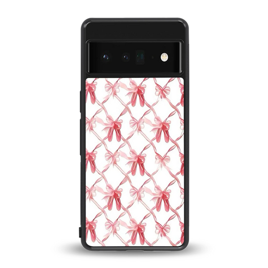 Bow Ribbon back phone cover | glass case for google pixel 6 pro