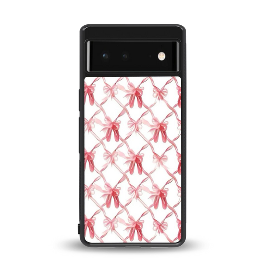 Bow Ribbon back phone cover | glass case for google pixel 6a