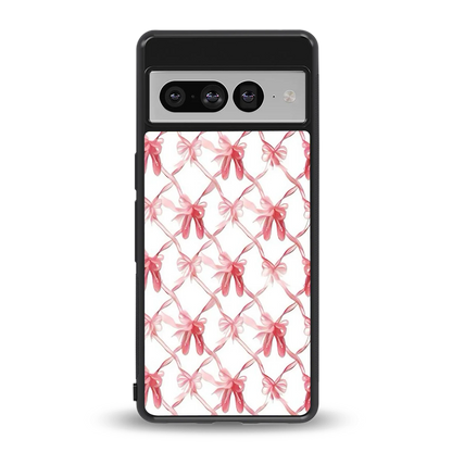 Bow Ribbon back phone cover | glass case for google pixel 7 pro