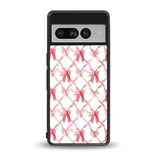 Bow Ribbon back phone cover | glass case for google pixel 7 pro