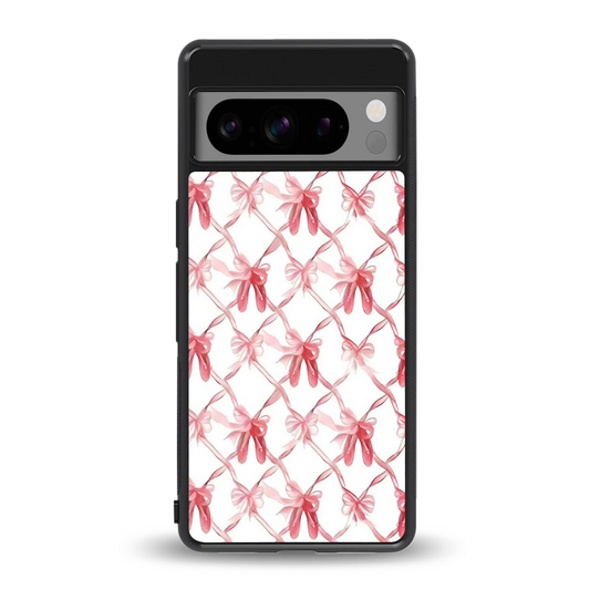 Bow Ribbon back phone cover | glass case for google pixel 8 pro