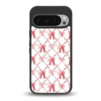 Bow Ribbon back phone cover | glass case for google pixel 9 pro xl