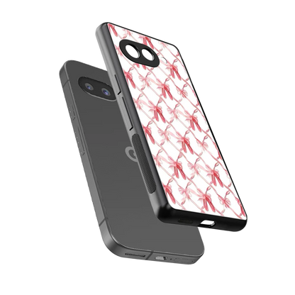 Bow Ribbon sleek google pixel 10a cover with tempered glass back and TPU edges