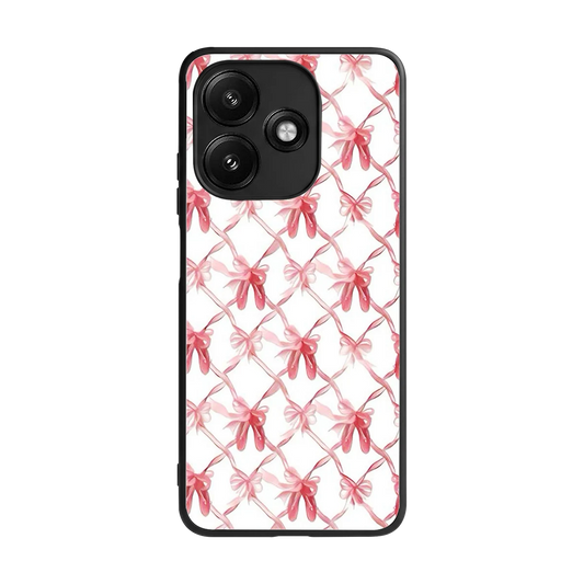 Bow Ribbon back phone cover | glass case for redmi 12 5g