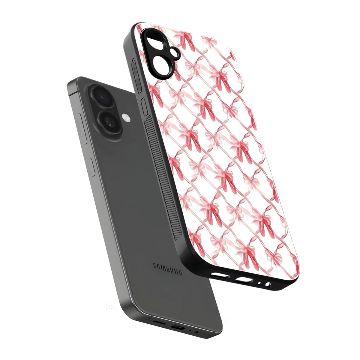 Bow Ribbon sleek samsung galaxy a06 5g cover with tempered glass back and TPU edges