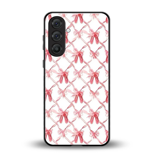 Bow Ribbon back phone cover | glass case for samsung galaxy m36 5g