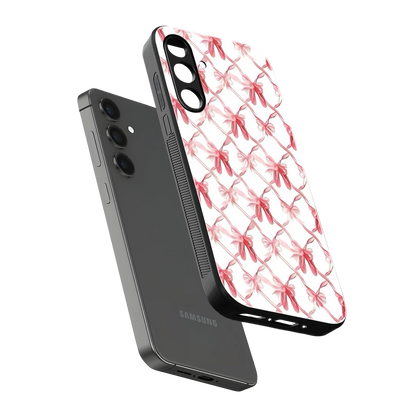 Bow Ribbon sleek samsung galaxy a55 5g cover with tempered glass back and TPU edges