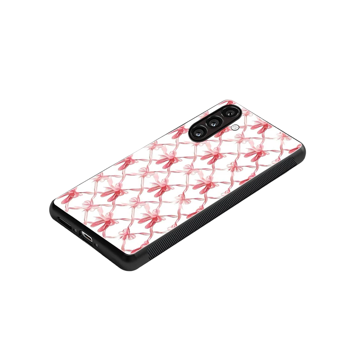 Bow Ribbon stylish phone case for samsung galaxy a55 5g | glossy glass and slim fit