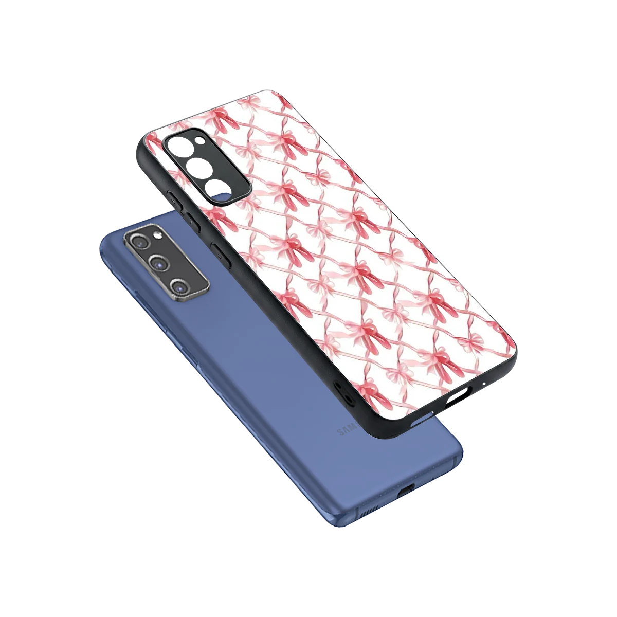 Bow Ribbon sleek samsung galaxy s20 fe cover with tempered glass back and TPU edges