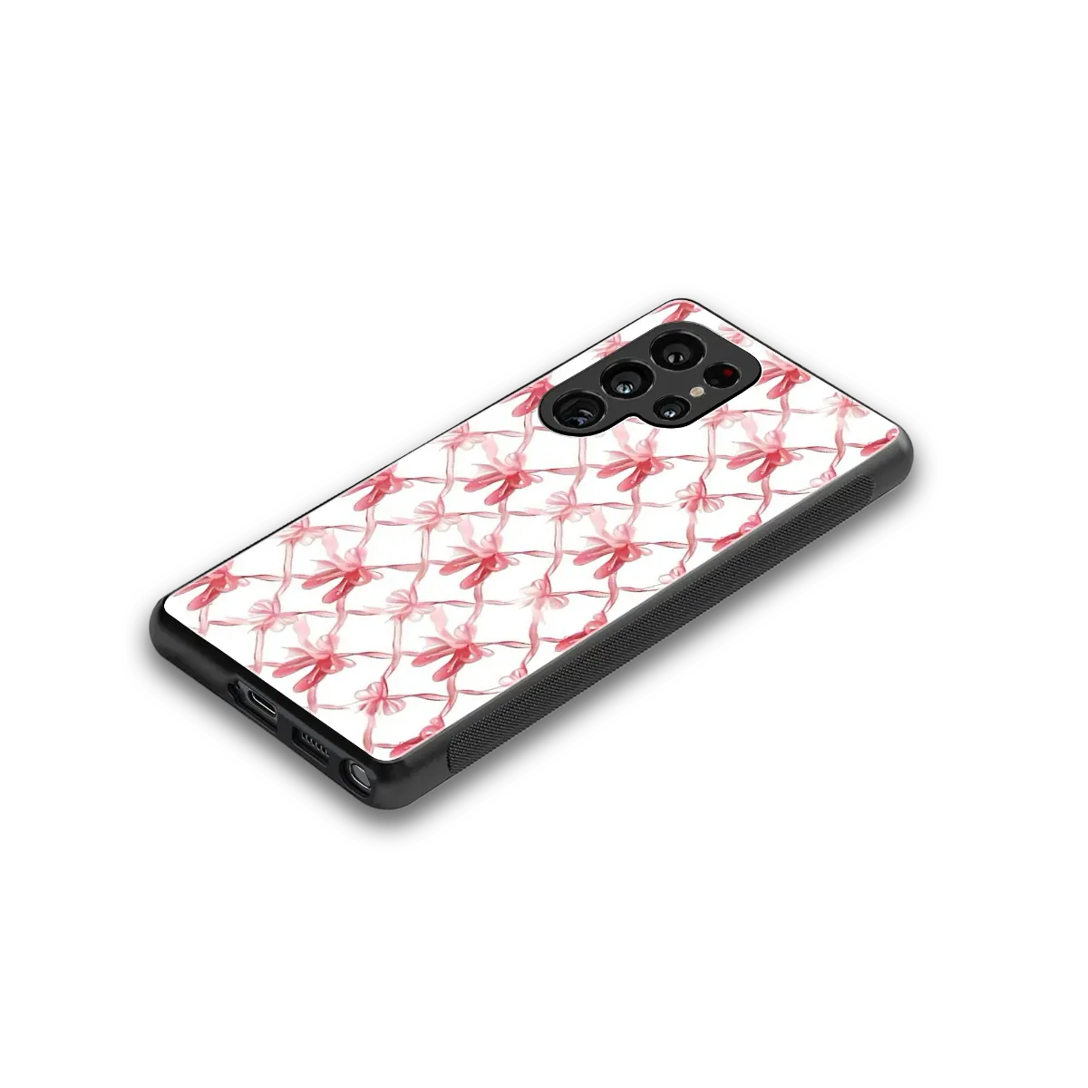 Bow Ribbon stylish phone case for samsung galaxy s25 ultra | glossy glass and slim fit