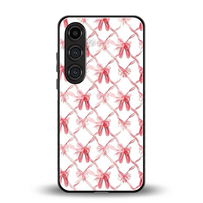 Bow Ribbon back phone cover | glass case for samsung galaxy s25 plus