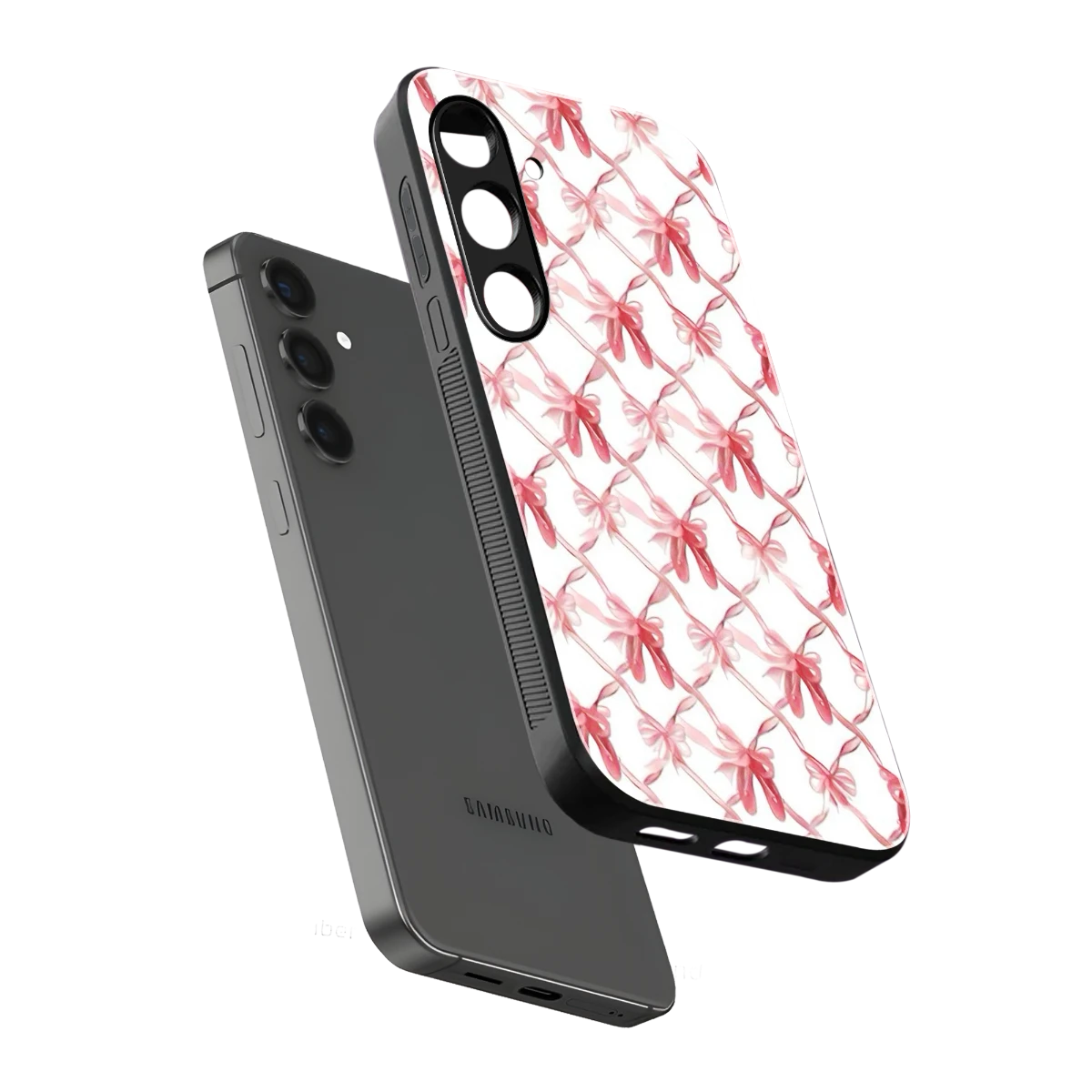 Bow Ribbon sleek samsung galaxy s24 plus cover with tempered glass back and TPU edges