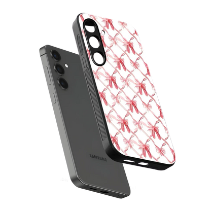 Bow Ribbon sleek samsung galaxy s25 fe cover with tempered glass back and TPU edges