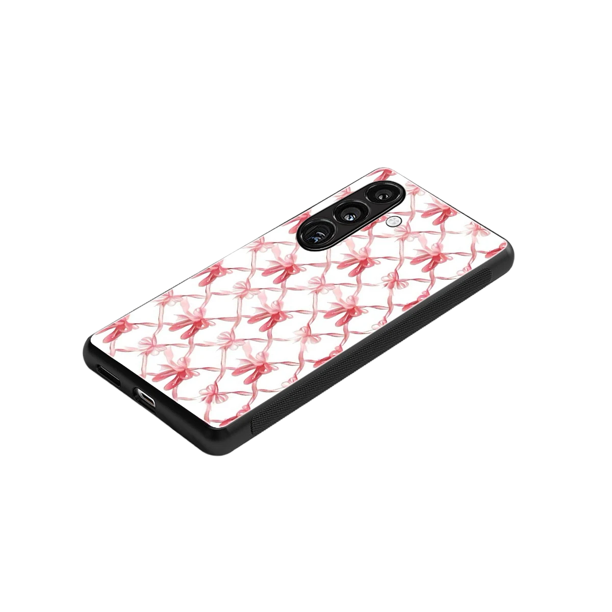 Bow Ribbon stylish phone case for samsung galaxy s25 | glossy glass and slim fit