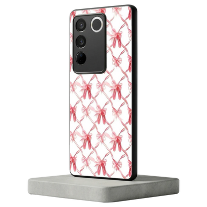 Bow Ribbon vivo v27 5g mobile cover | shockproof glass phone case