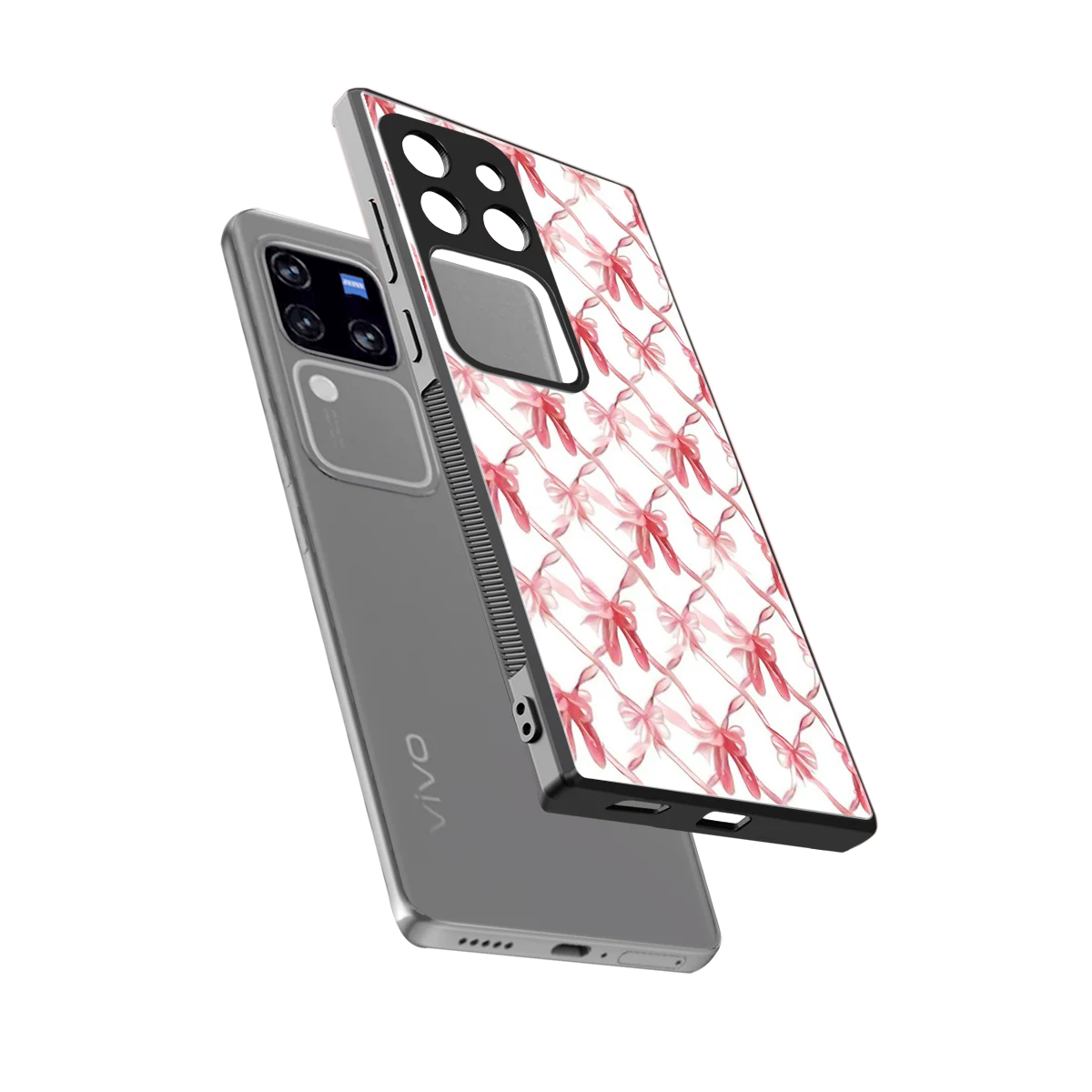 Bow Ribbon sleekvivo v30 pro cover with tempered glass back and TPU edges
