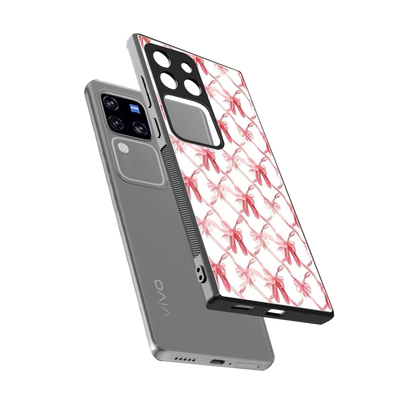 Bow Ribbon sleekvivo v30 pro cover with tempered glass back and TPU edges