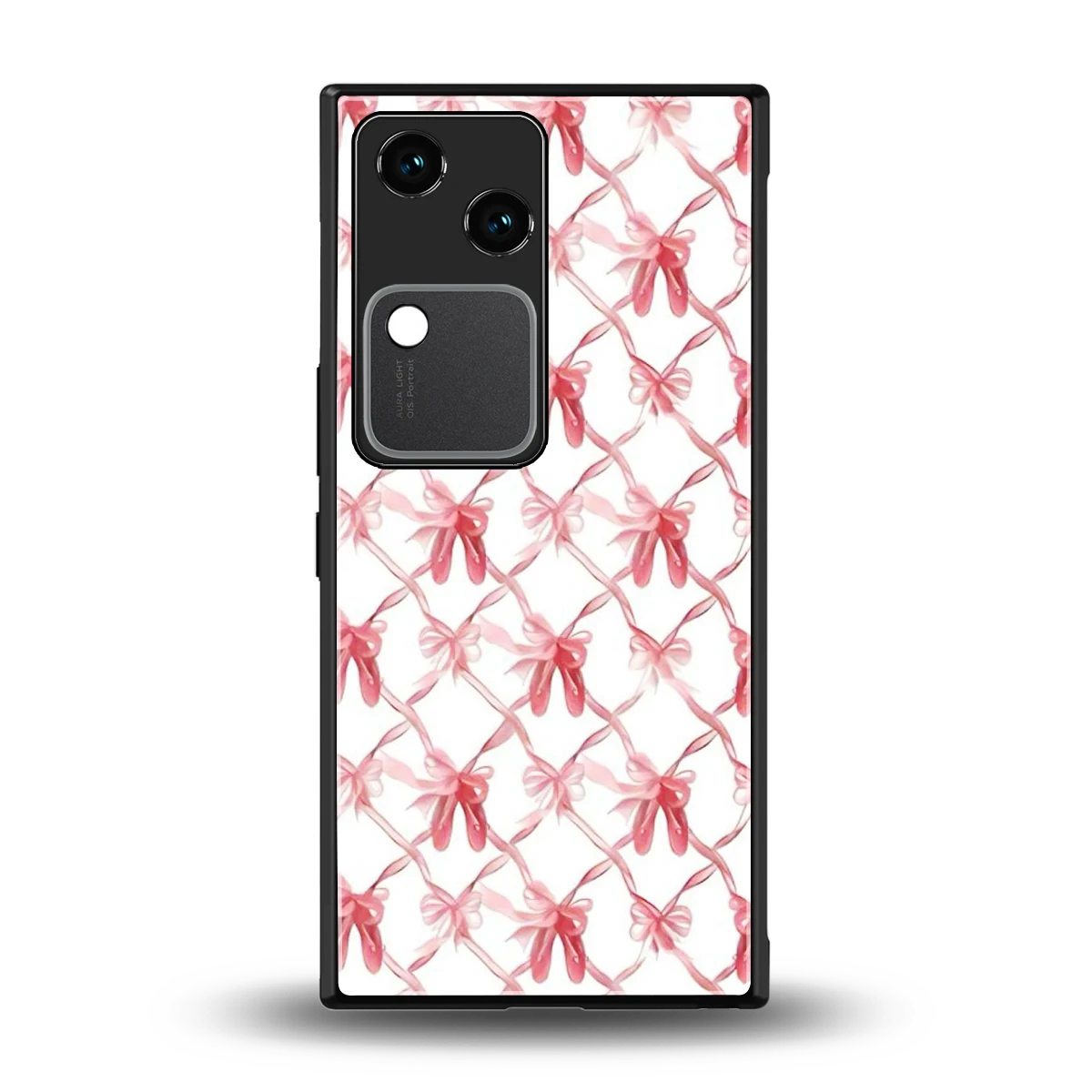 Bow Ribbon back phone cover | glass case for vivo v30