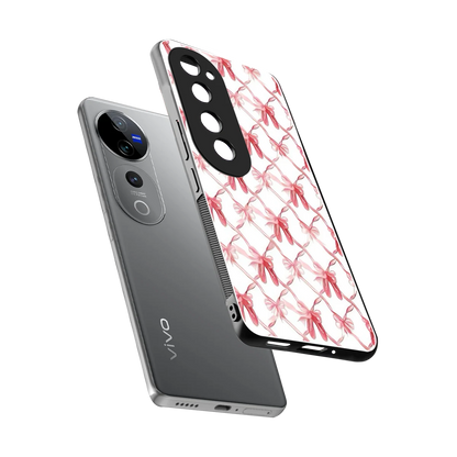 Bow Ribbon sleek vivo v40 pro cover with tempered glass back and TPU edges