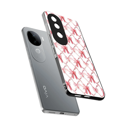 Bow Ribbon sleek vivo v40e cover with tempered glass back and TPU edges