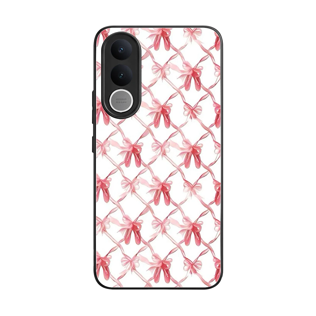 Bow Ribbon back phone cover | glass case for vivo v70 fe