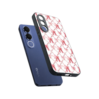 Bow Ribbon sleek vivo v70 fe cover with tempered glass back and TPU edges