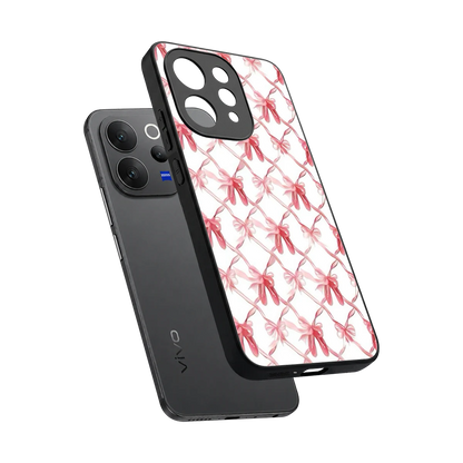 Bow Ribbon sleek vivo v70 elite cover with tempered glass back and TPU edges
