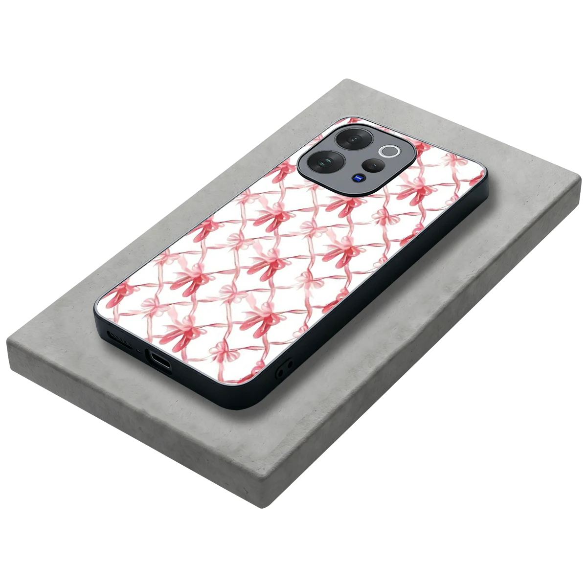 Bow Ribbon stylish phone case for vivo v70 elite | glossy glass and slim fit