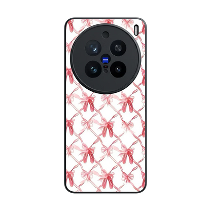 Bow Ribbon back phone cover | glass case for vivo x200 pro