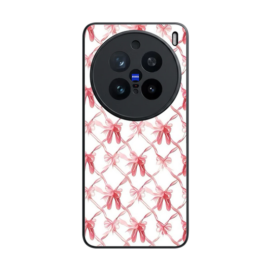 Bow Ribbon back phone cover | glass case for vivo x200 pro