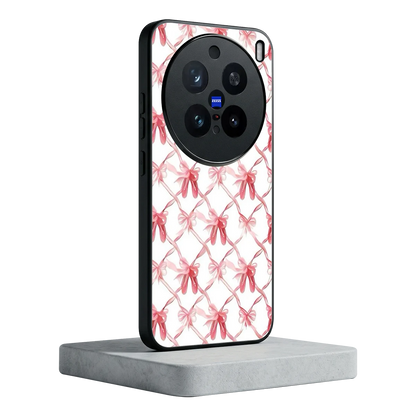 Bow Ribbon vivo x200 pro mobile cover | shockproof glass phone case