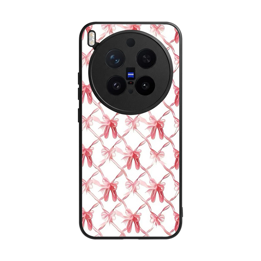Bow Ribbon back phone cover | glass case for vivo x300 pro