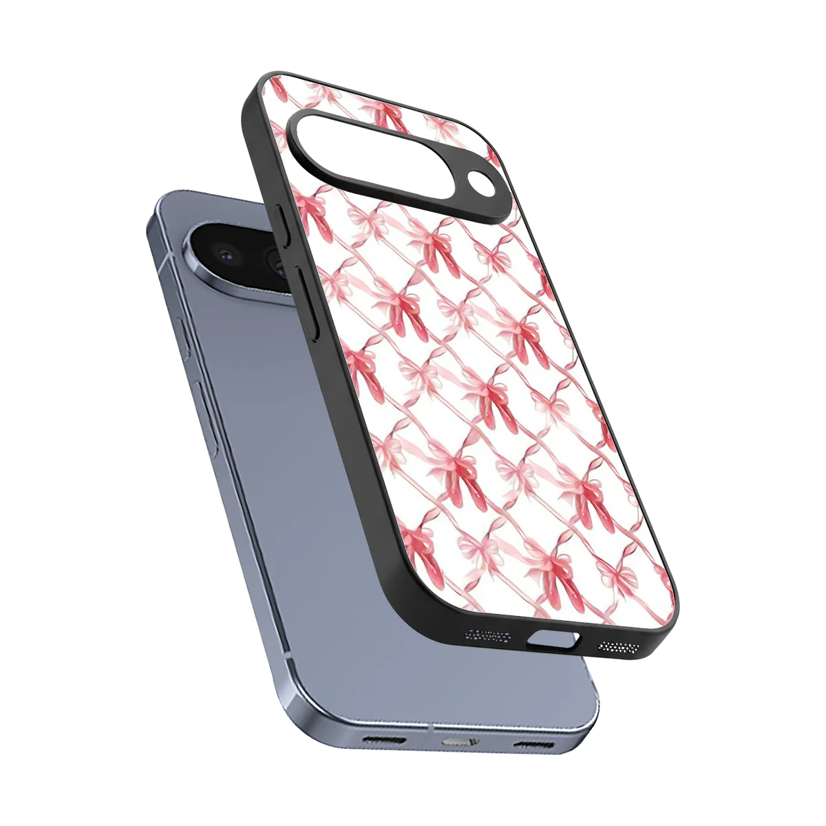 Bow Ribbon sleek google pixel 10 cover with tempered glass back and TPU edges