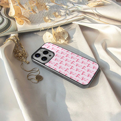 Bow Pink Phone Case for Iphone 16 | Glass Case