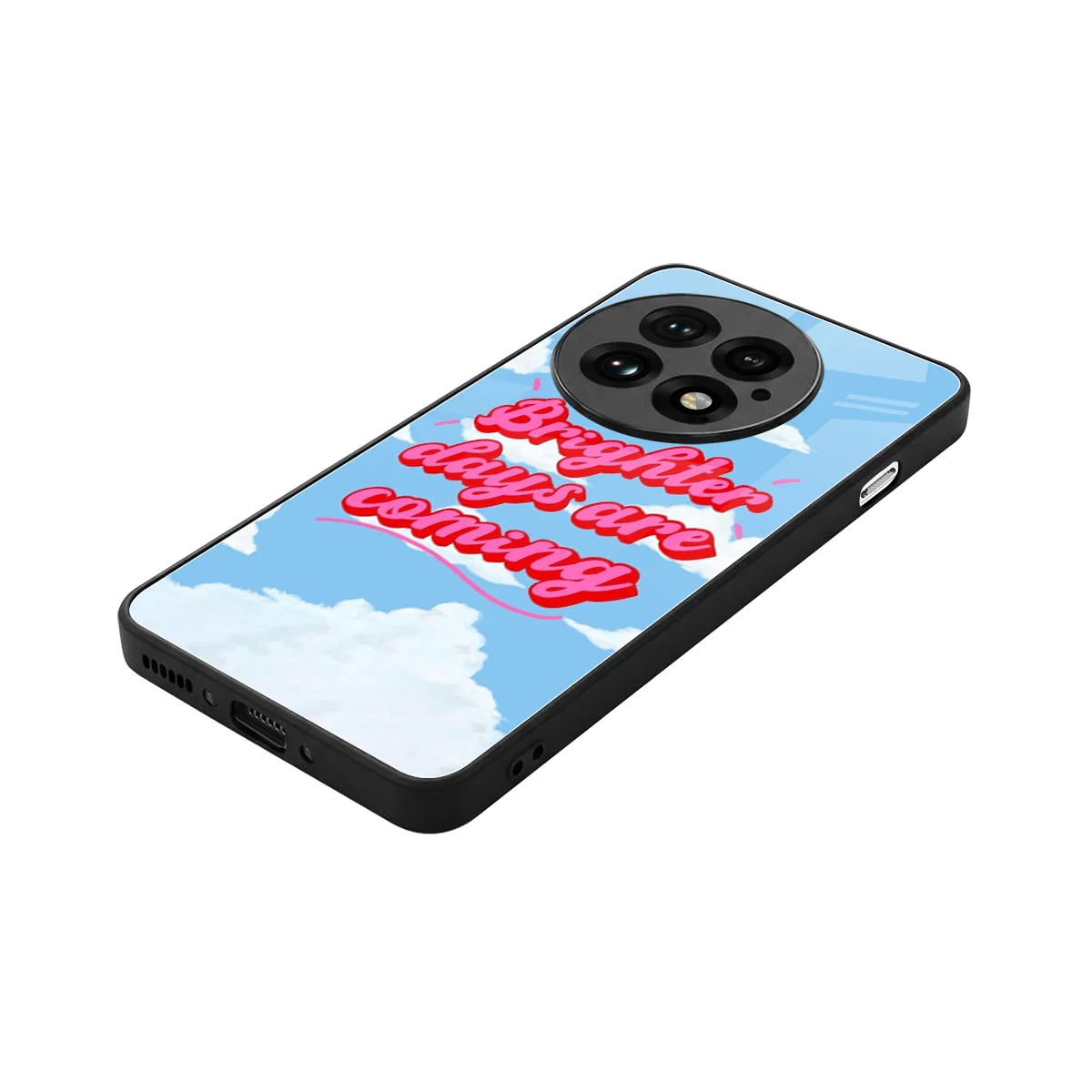 Brighter Days Are Coming stylish phone case for oneplus 13 | glossy glass and slim fit