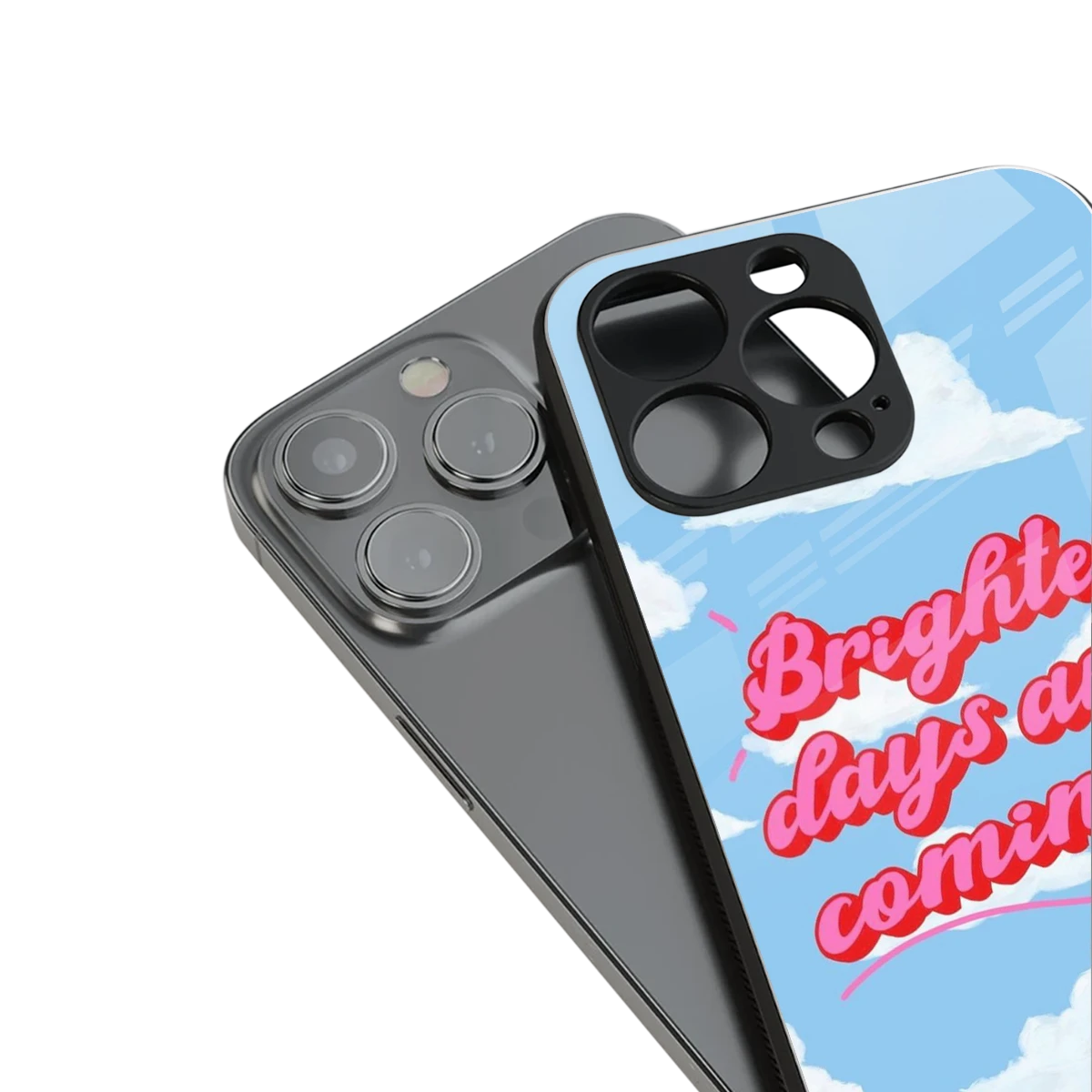 Brighter Days Are Coming stylish phone case for iphone 13 pro | glossy glass and slim fit