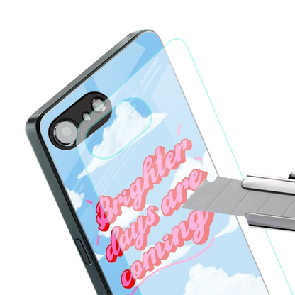 Brighter Days Are Coming stylish phone case for iphone 16e | glossy glass and slim fit