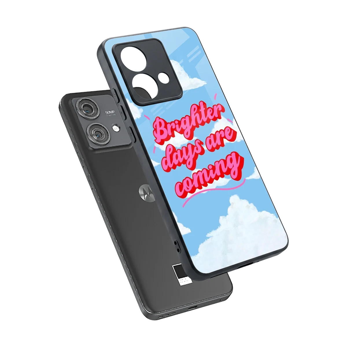 Brighter Days Are Coming sleek motorola edge 40 neo 5g cover with tempered glass back and TPU edges