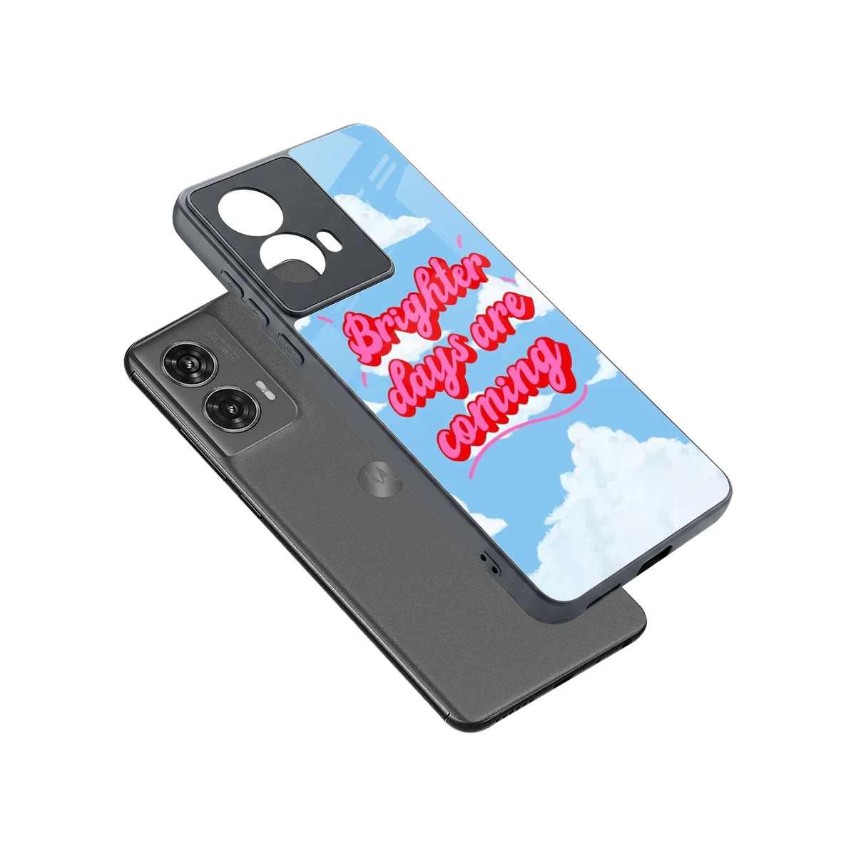 Brighter Days Are Coming sleek motorola edge 50 fusion cover with tempered glass back and TPU edges